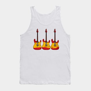 Electric Guitar Spanish Flag Guitarist Musician Spain Tank Top